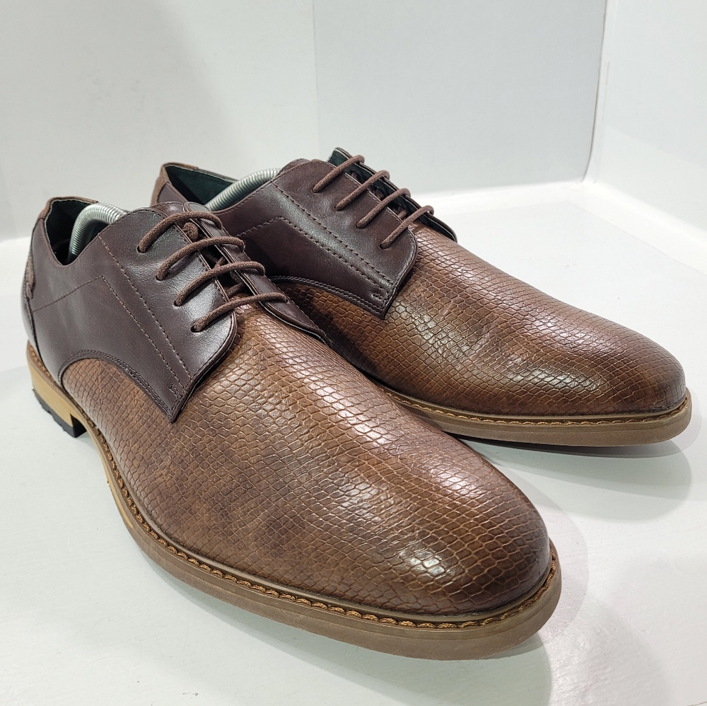 TODD WELSH MEN'S OXFORD DRESS SHOES SIZE 11D DARK/LIGHT BROWN